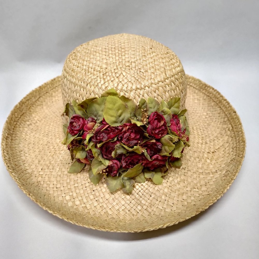 Flowered Summer Straw Hat